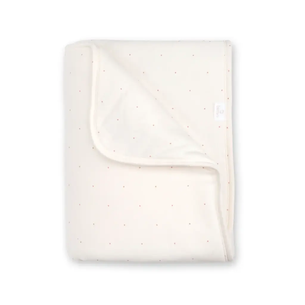 Couverture - Bemini -  75x100cm small dot print ecru  pady jersey + jersey tog 3 