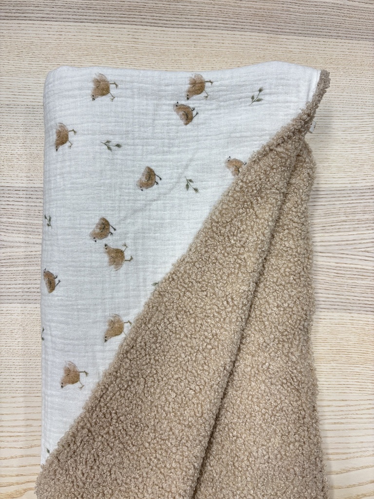 Couverture - Fleur de coton - Poussins 1mx1m  