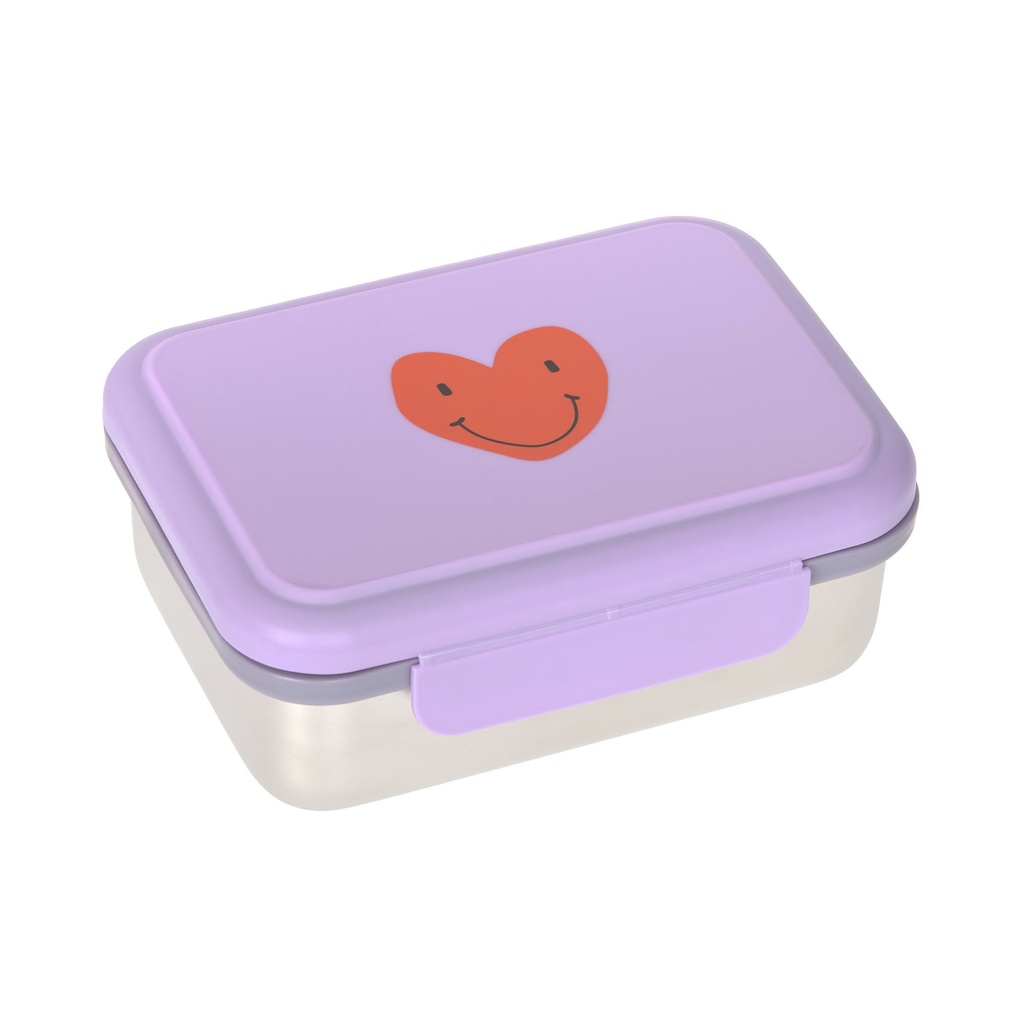 Boite à gouter inox - Lässig - Little Gang, Coeur lilas