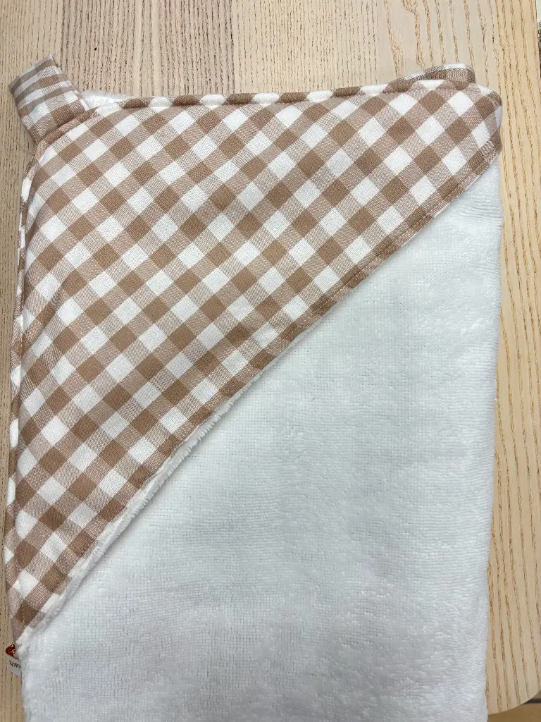 Cape de bain - Fleur de coton - Carreaux 90x90