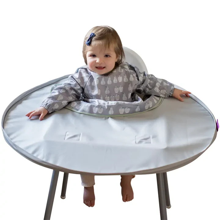 Kit Bavoir et Plateau - Tidy Tot  - Gris clair pomme/poire
