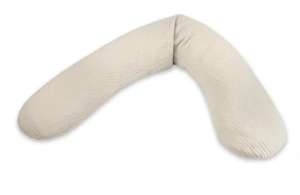 Housse de coussin d'allaitement - Theraline - Original mousseline beige sable