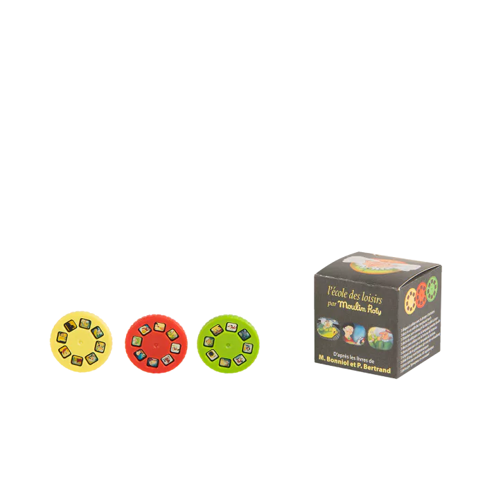 Boîte de 3 disques pour lampe à histoires - Moulin Roty - L'école des loisirs (cornebidouille) 
