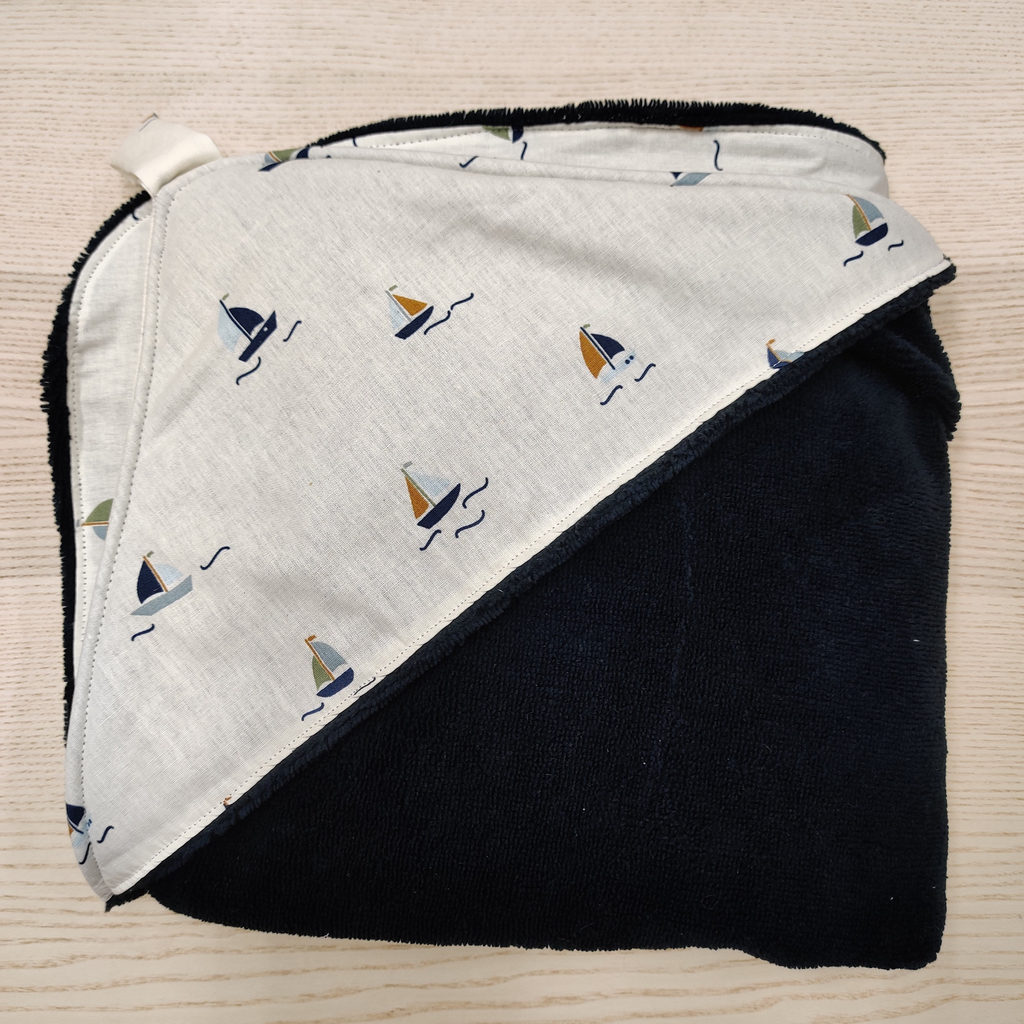 Cape de bain - Fleur de coton - Bateau 