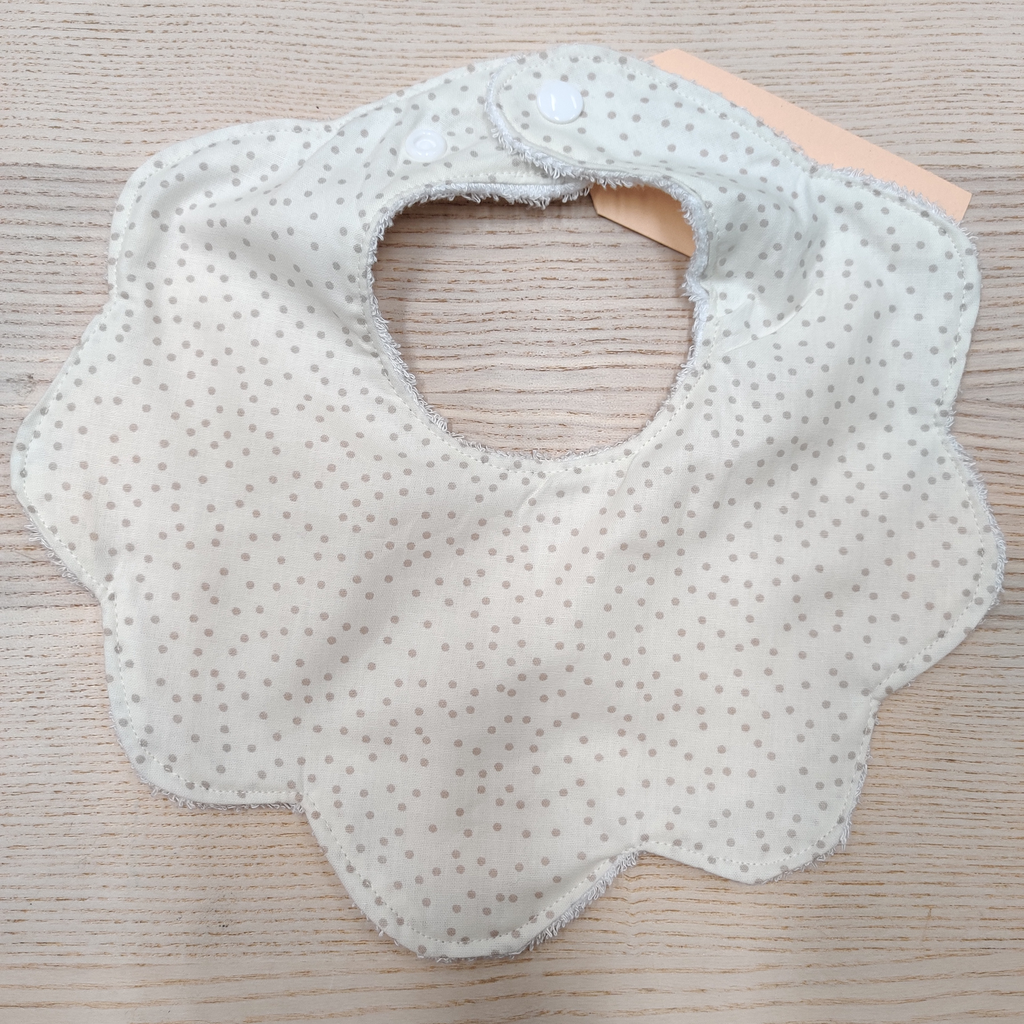 Bavoir - Fleur de coton - pois 
