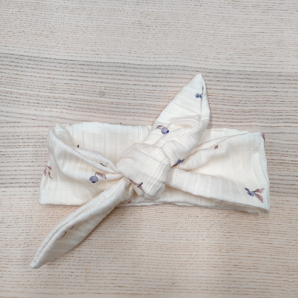 Bandeau - Fleur de coton - Myrtille 