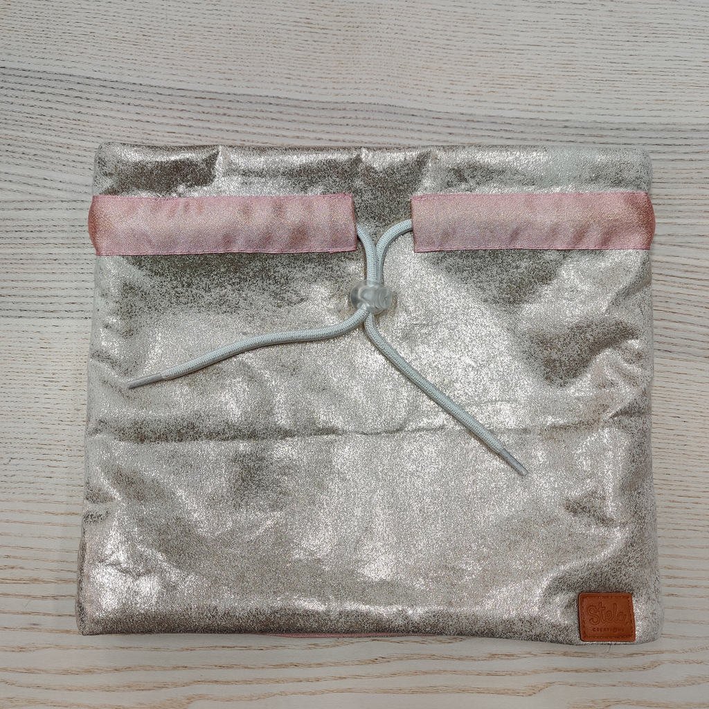 Col mi-saison avec prénom - Stela -  rose pailletés (2/10 ans) 