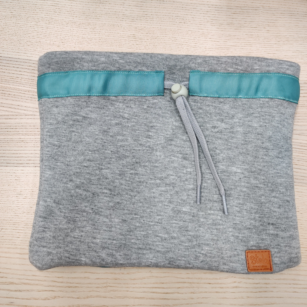 Col mi-saison avec prénom - Stela -  Gris/bleu (2/10 ans)        