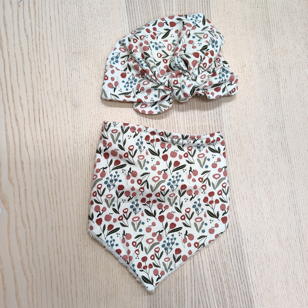 Ensemble - Fleur de coton - Fleuris rouge 