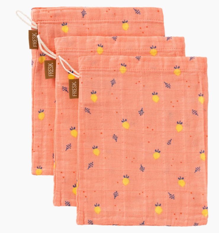 Gants de toilette - Fresk - Coton bio (Fruits d'été) 