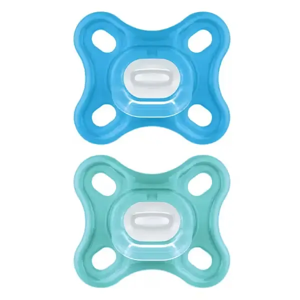 Lot de 2 sucettes - MAM - Comfort 0-3 mois bleu/vert