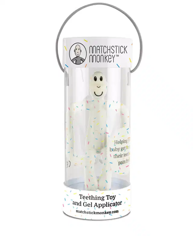 Jouet de dentition - Matchstick Monkey - Singe crème confetti 
