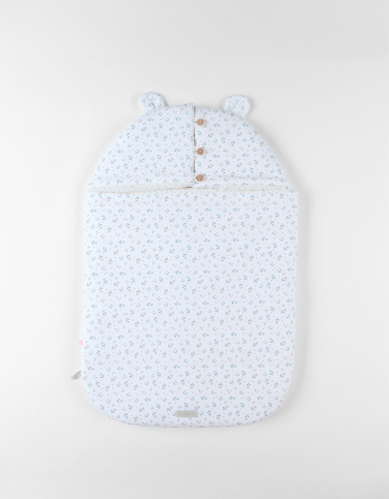 Nid d'ange en jersey et Sherpa - Noukie's - Fleurs 0-6mois 