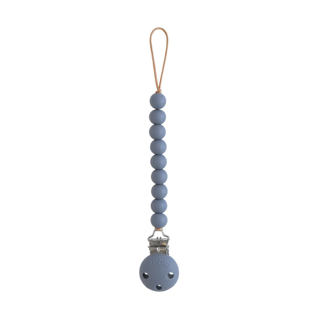 Attache sucette - Mushie - bleu 