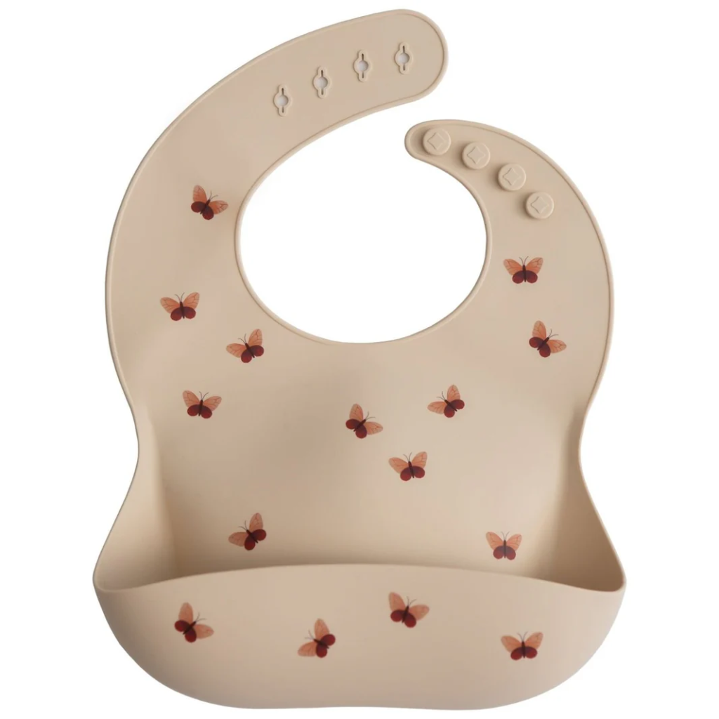 Bavoir en silicone - Mushie - Papillon 