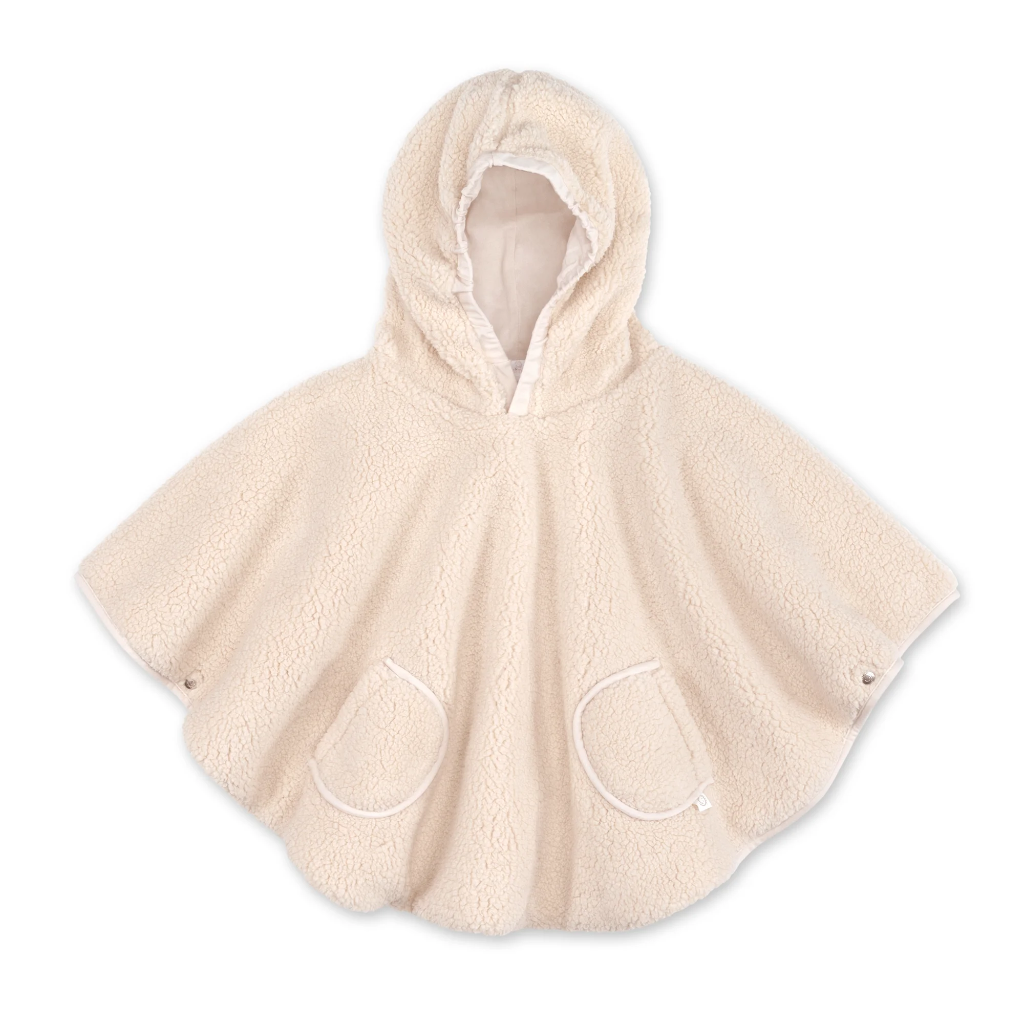 Poncho de voyage -Bemini - 9-36m Teddy jersey Ficelle 