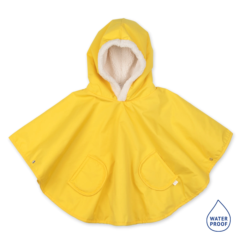 Poncho de voyage -Bemini - 9-36m waterproof teddy Jaune oeko-tex  