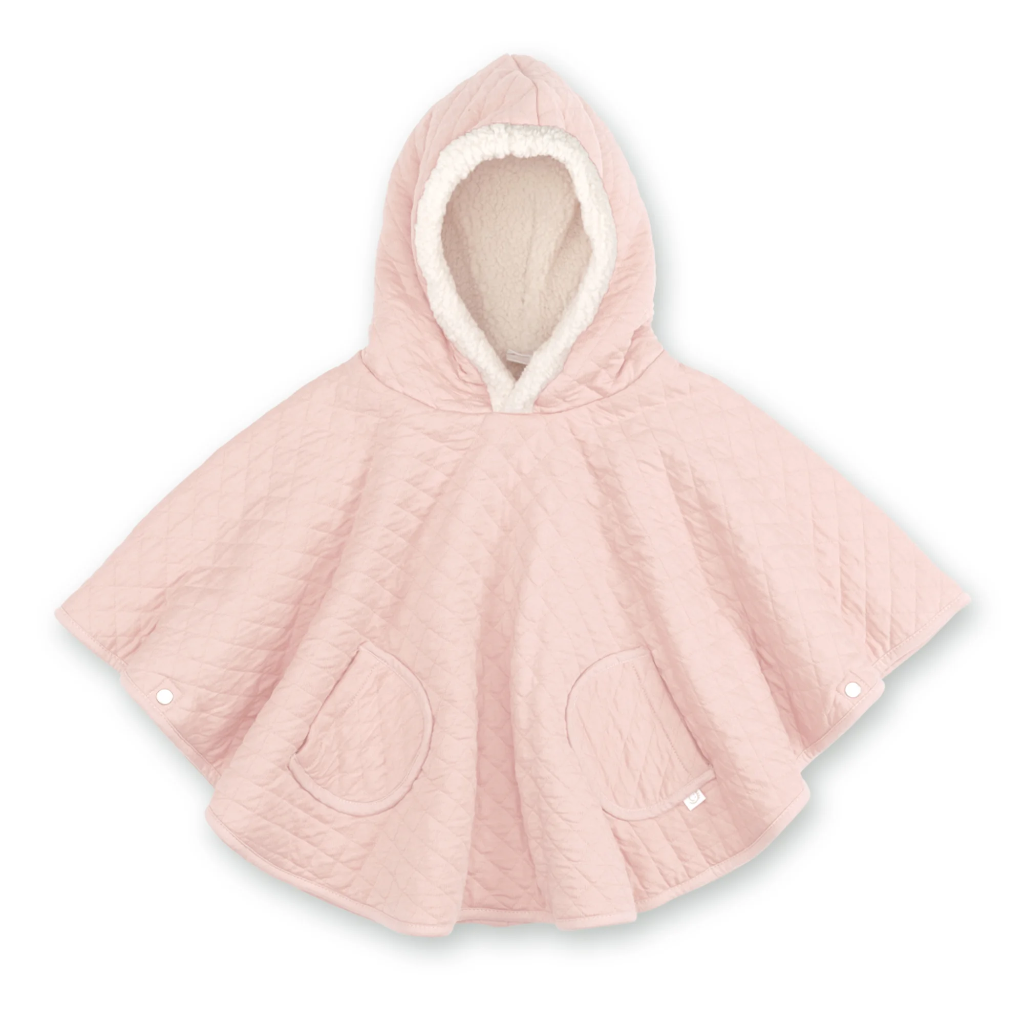 Poncho de voyage -Bemini - 9-36m pady quilted + teddy Blush 