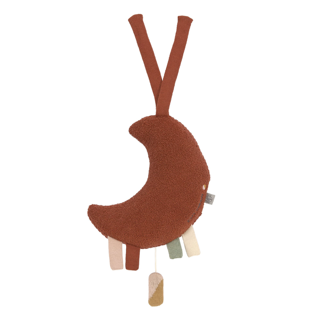 Peluche musicale tricotée - Lässig - Lune, rouge rouille 