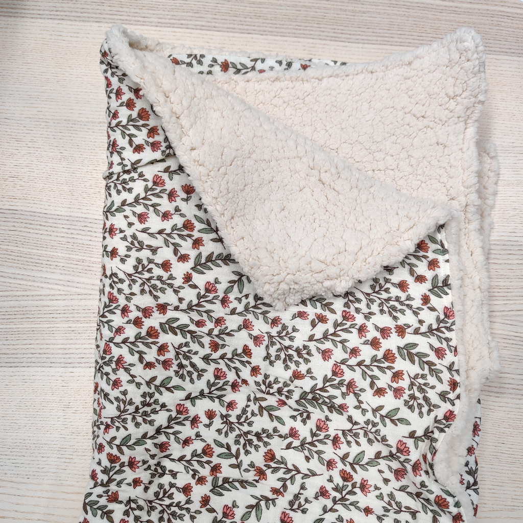 Couverture - Fleur de coton - Roses  1mx1m    