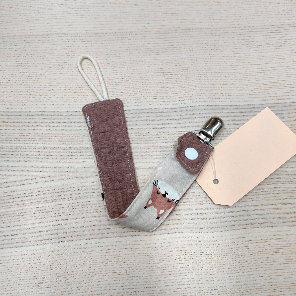 Attache tétine - Fleur de coton - Forêt 