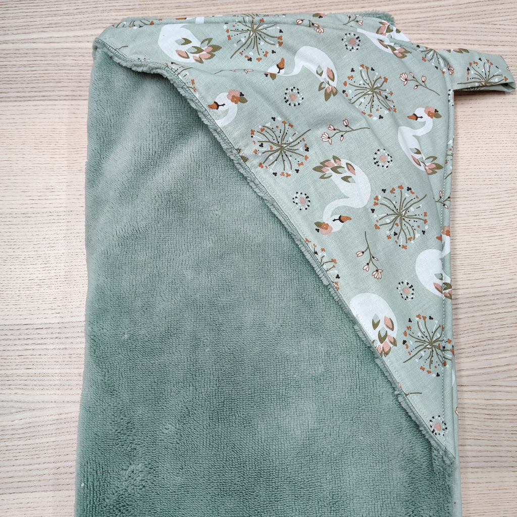 Cape de bain - Fleur de coton - Vert, signe 90x90    