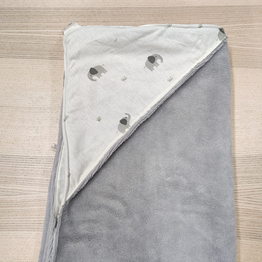 Cape de bain - Fleur de coton - Eléphant 90x90  