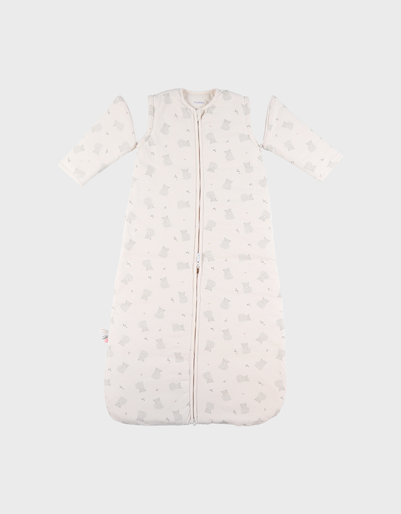 Gigoteuse manches amovibles - Noukie's - Gaz de coton bio (6-24m) beige avec des vaches Tog 2-3,5 (100cm) 