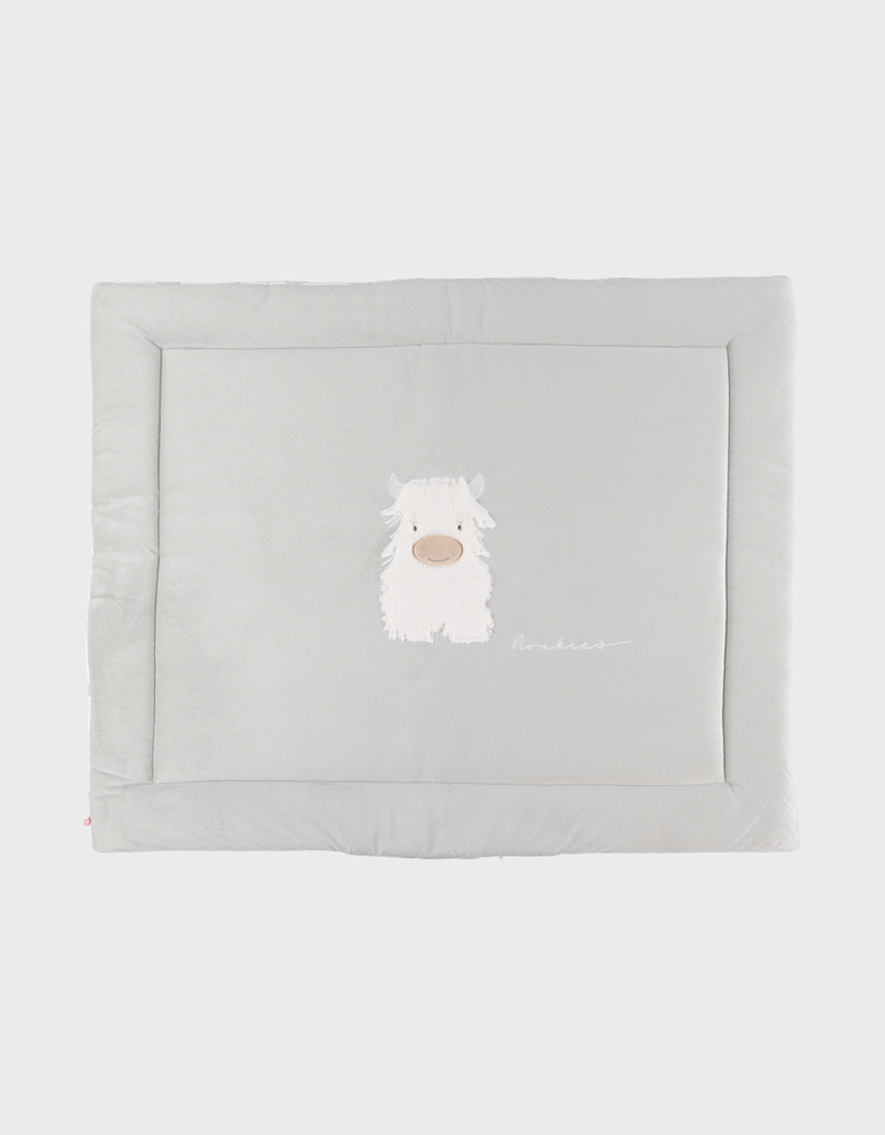 Tapis de Jeu/Parc réversible - Noukie's - Gaz de coton bio Fluffy 75x95cm 
