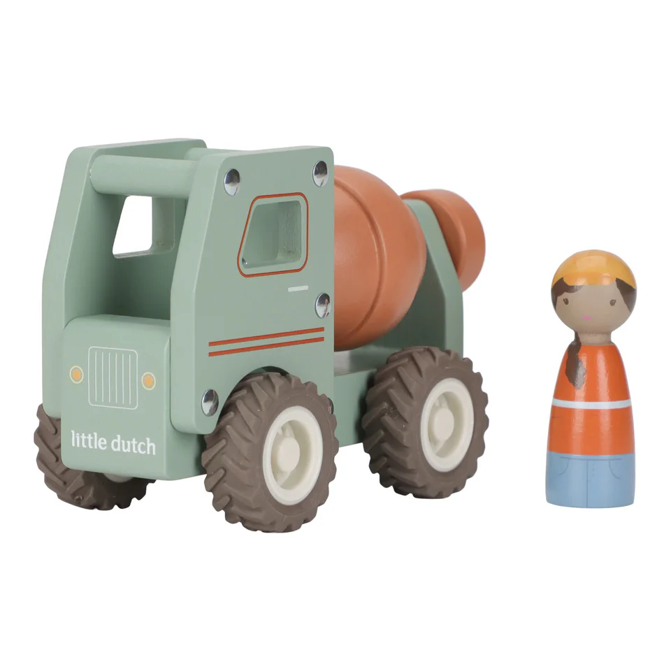 Camion Toupie - Little dutch - En bois, vert 