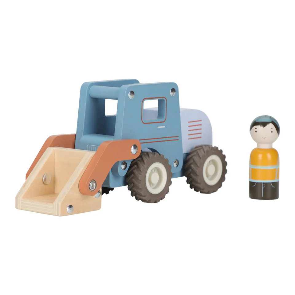 Bulldozer en bois - Little Dutch - Bleu 
