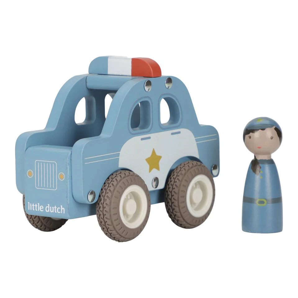 Voiture de police en bois - Little Dutch - Bleu  