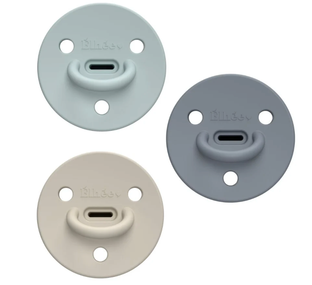Lot de 3 sucettes en silicone médical - Elhée - Choo Choo, 0-6 mois 