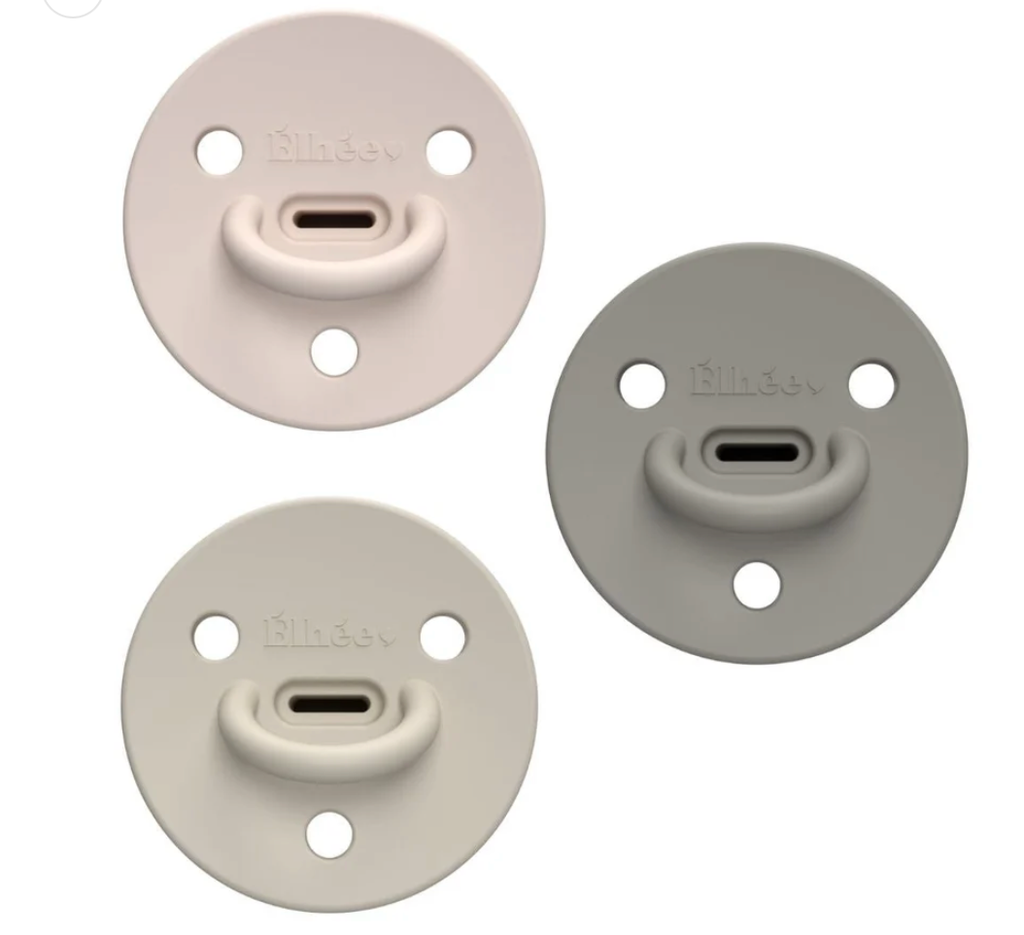 Lot de 3 sucettes en silicone médical - Elhée - Choo Choo, 0-6 mois
