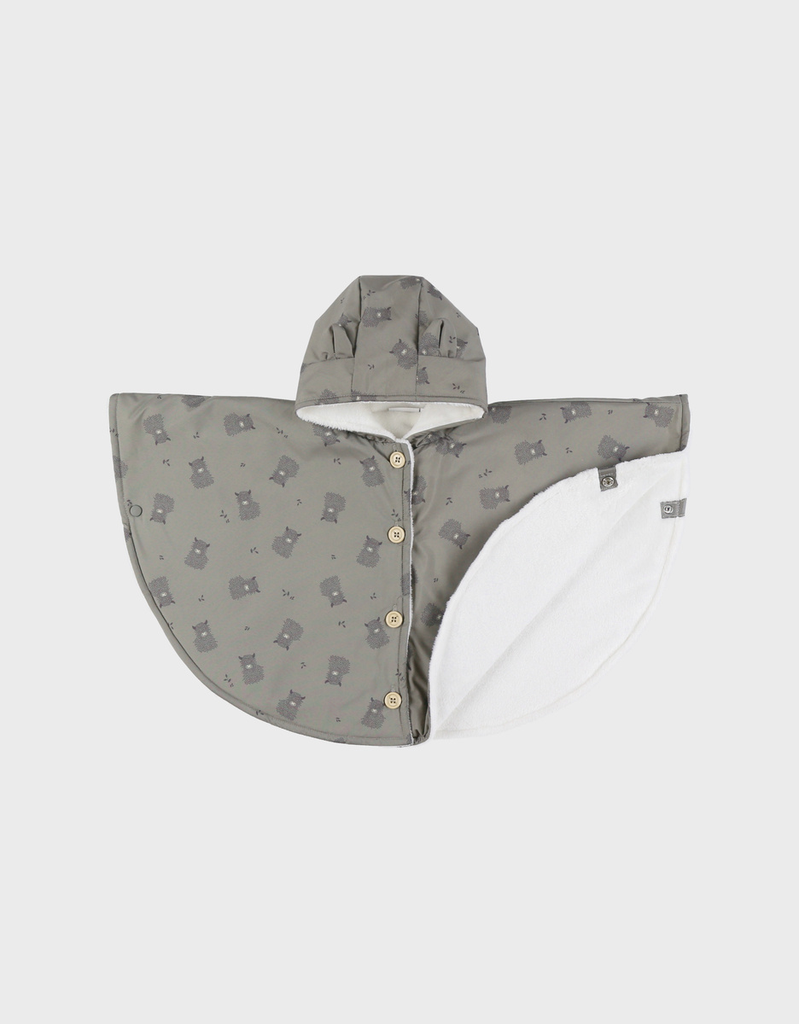 Poncho de voyage - Noukie's - Imperméable doublure groloudoux, Kaki (6-12 mois)