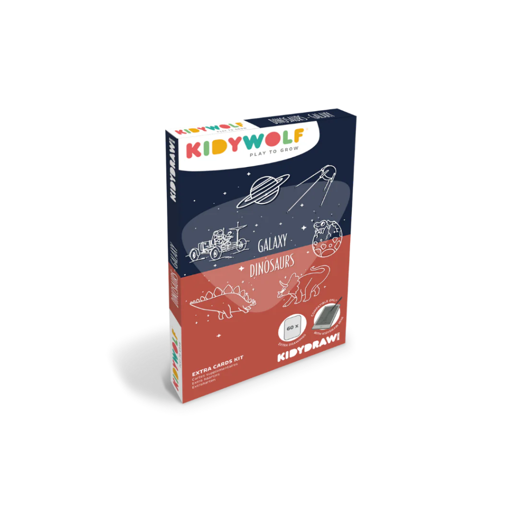 Cartes pour tablettes à dessin - Kidywolf - Galaxie et dinosaurs. 60pcs 