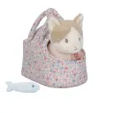 Chat en peluche avec son sac de transport - Little dutch 