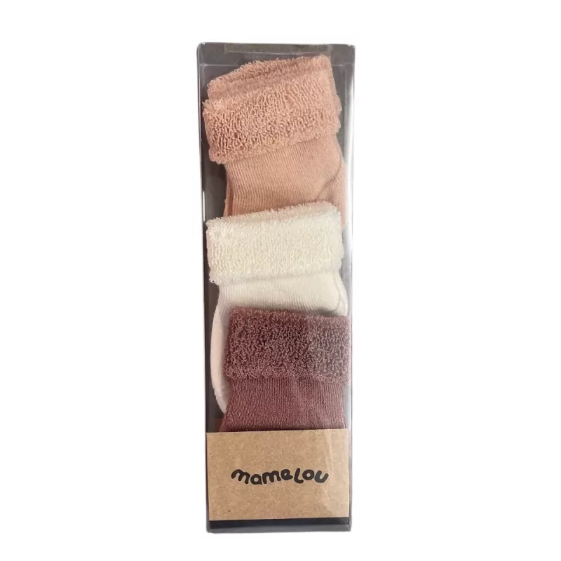 Lot de 3 Chaussettes - Mamelou - Blush/ivory/woodchuck