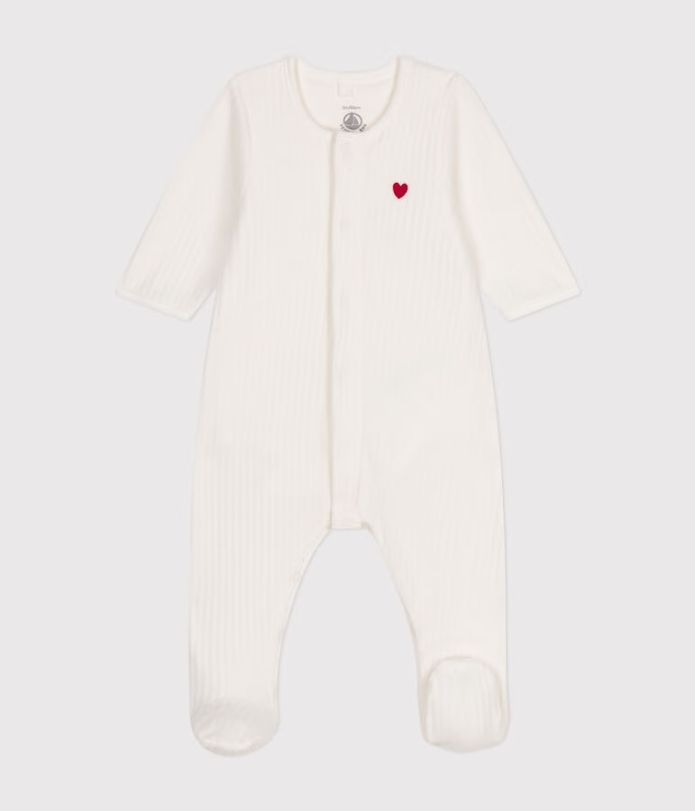 Bodyjama en velours - Petit Bateau - Cœurs 3 mois (60cm)