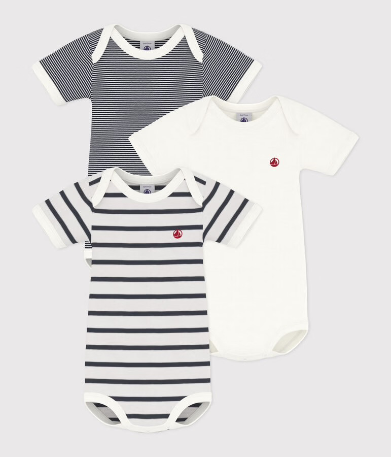 Lot de 3 bodies manches courtes - Petit Bateau - 18 mois (81cm) 