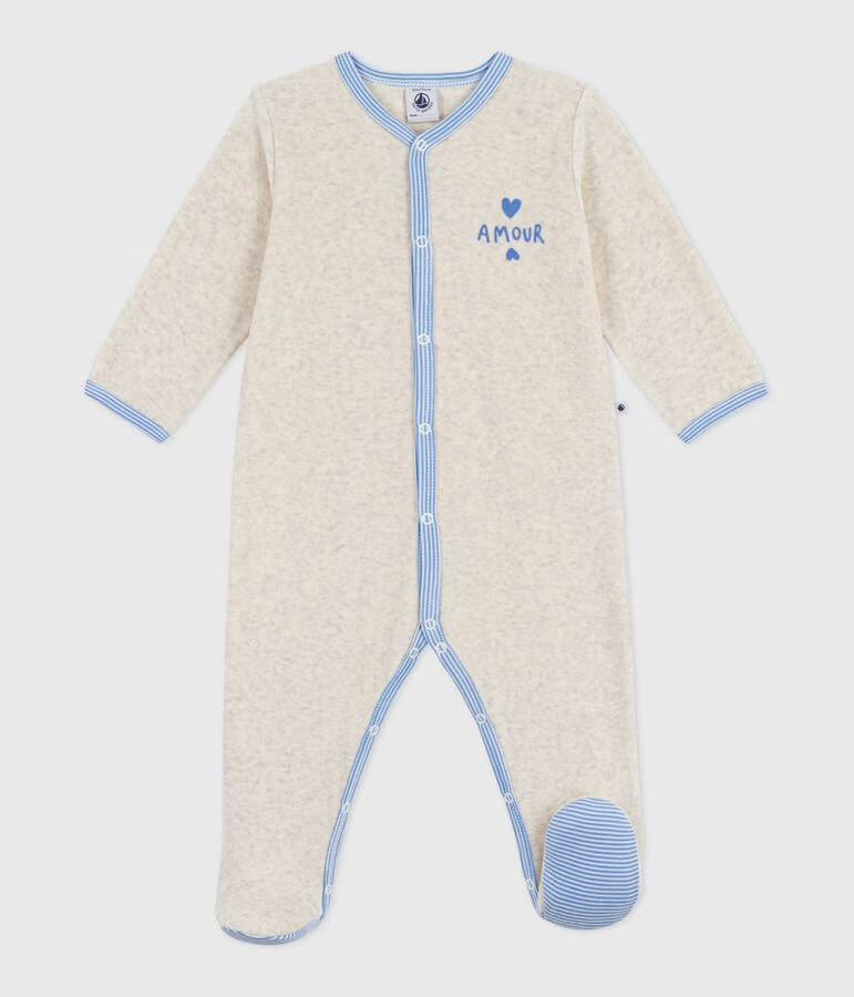 Pyjama en velours - Petit Bateau - Amour 12 mois (74cm) 