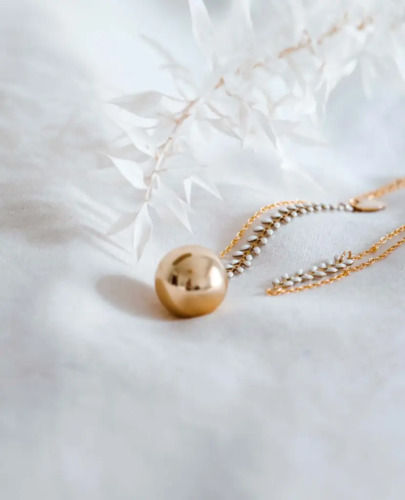 Bola de grossesse - Atelier Aismée - Nuée d'épi blanc 