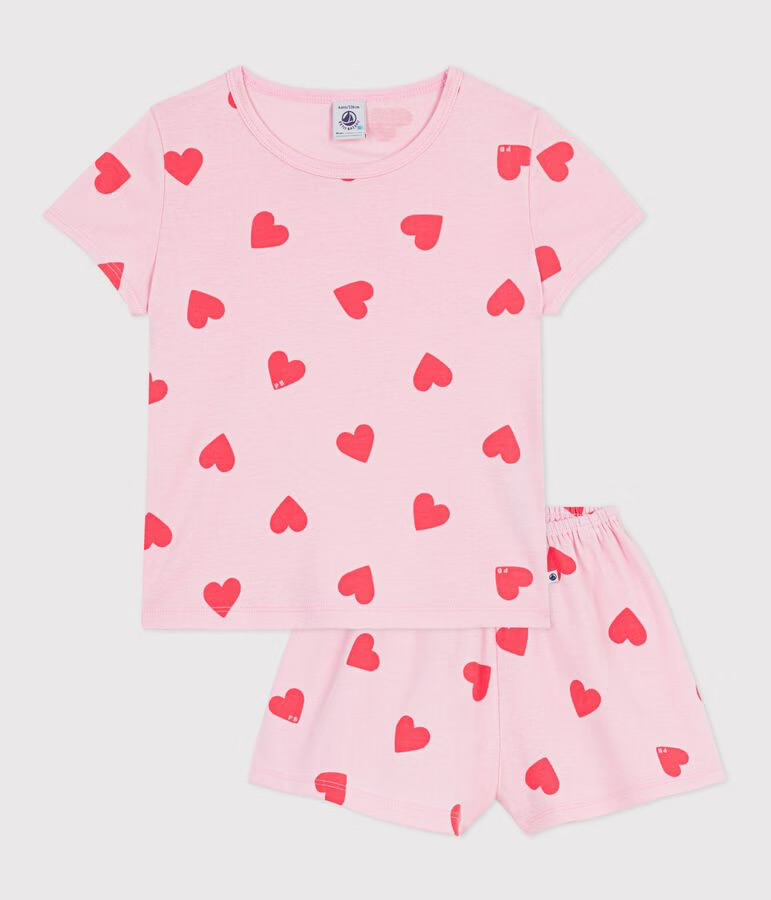 Pyjama short en coton - Petit Bateau - Coeurs 6ans (116cm) 