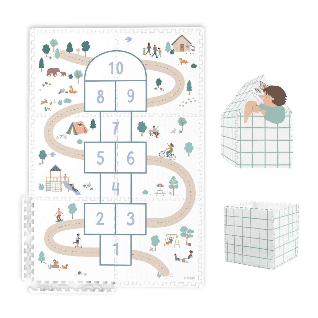 [4895250601574] Tapis en mousse/boîte de rangement - Play & Go - Marelle