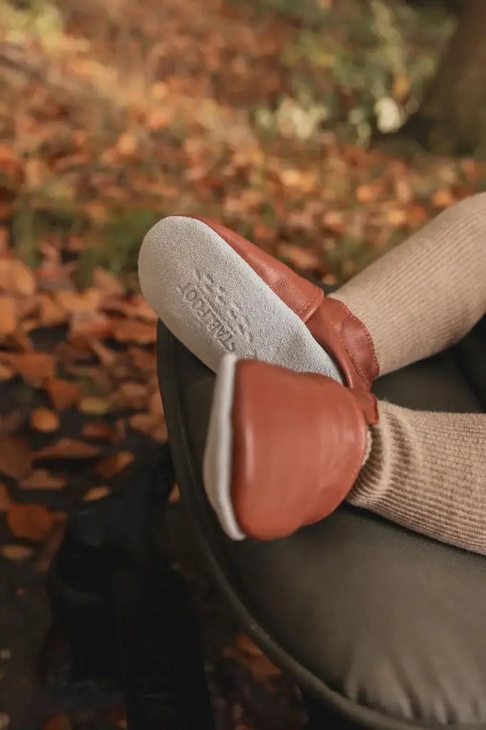 Chaussons en cuir - Stabifoot  - Cognac - 0/3 mois 