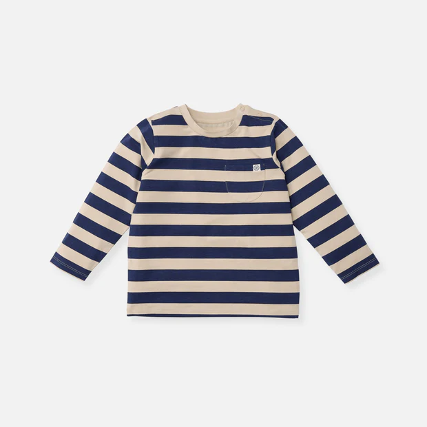 t-shirt longue manches anti UV - Cloby -  Navy/Sandy Stripe 6-9mois