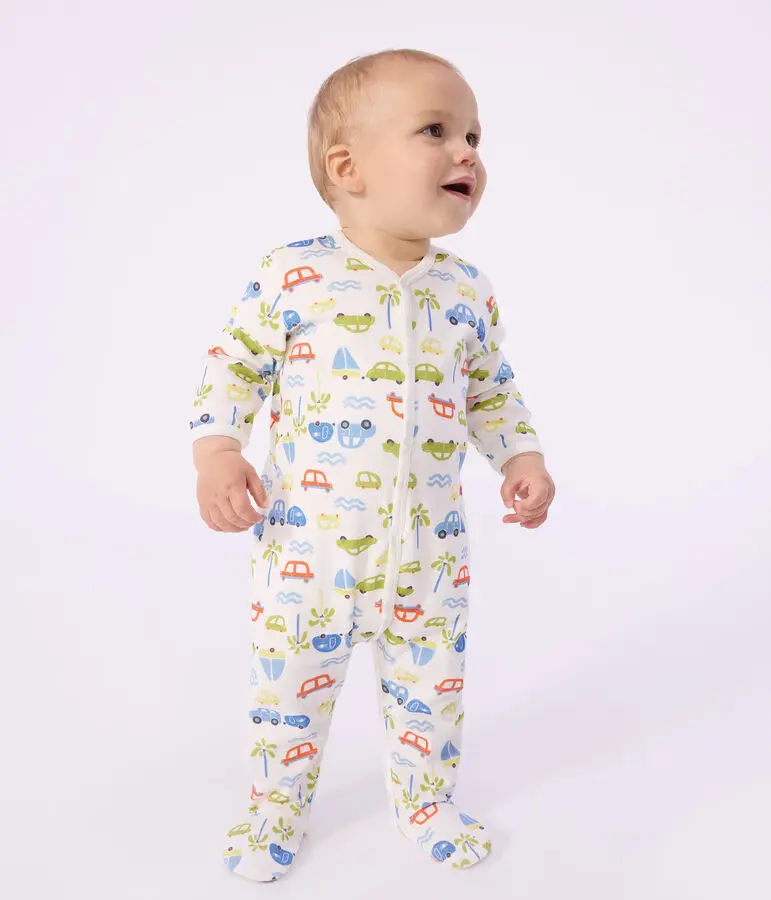 Pyjama bébé en coton imprimé voitures - petit bateau - 1mois (54cm)