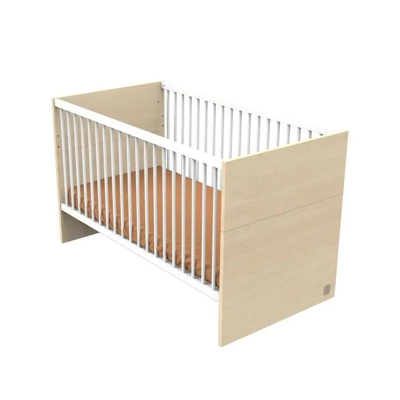 Lit Bébé Combiné- Sauthon - Nature - 70 x 140 Evolutif - Bois et blanc