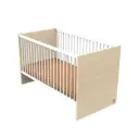 Lit Bébé Combiné- Sauthon - Nature - 70 x 140 Evolutif - Bois et blanc