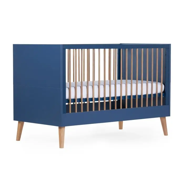 Lit Bébé Evolutif- Childhome - Bold BLue  - 70 x 140 - Bleu et Bois